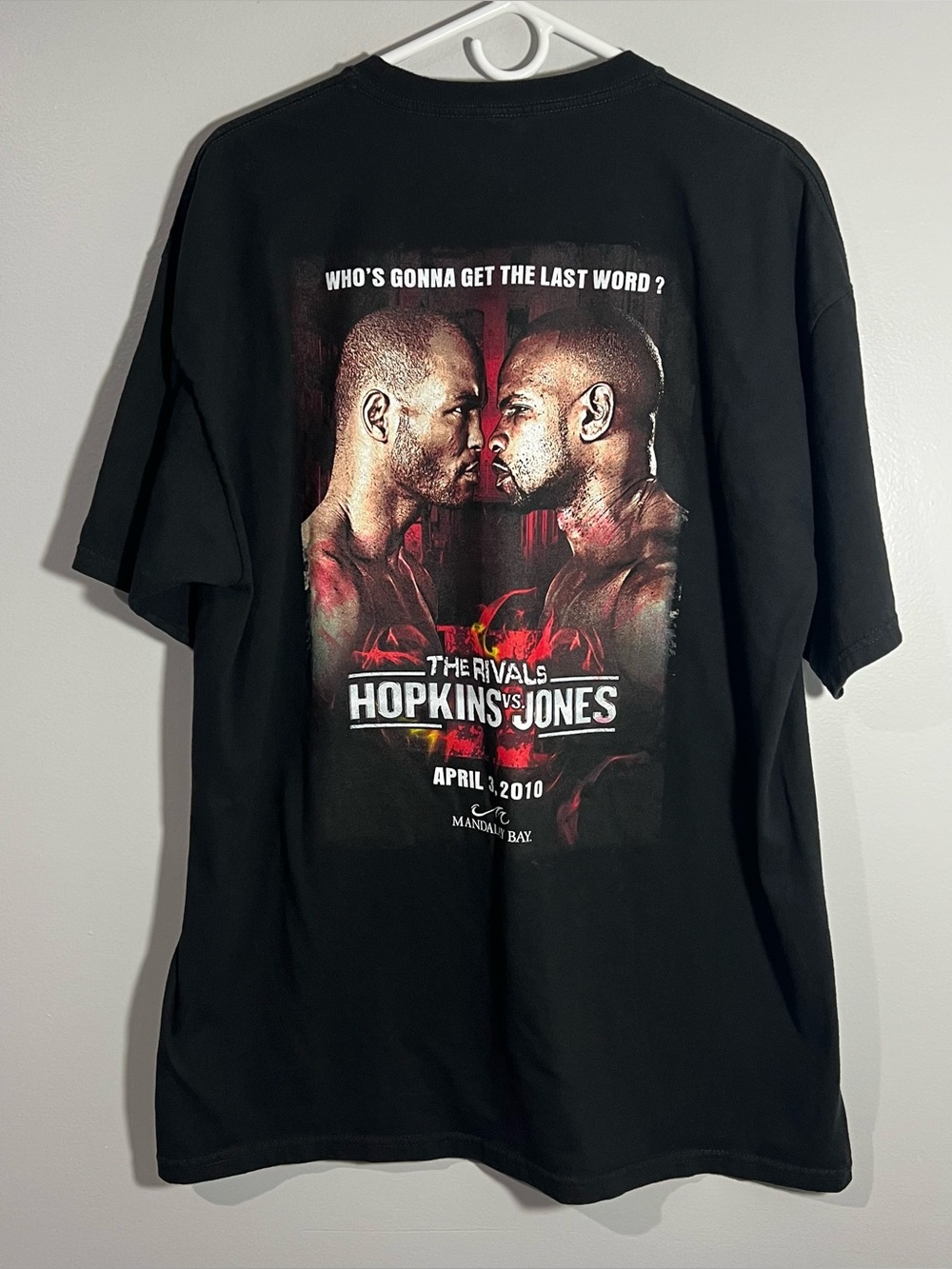 Bernard Hopkins Vs Roy Jones Jr 2010 Rivals Black Short Sleeve T-Shirt Mens XL